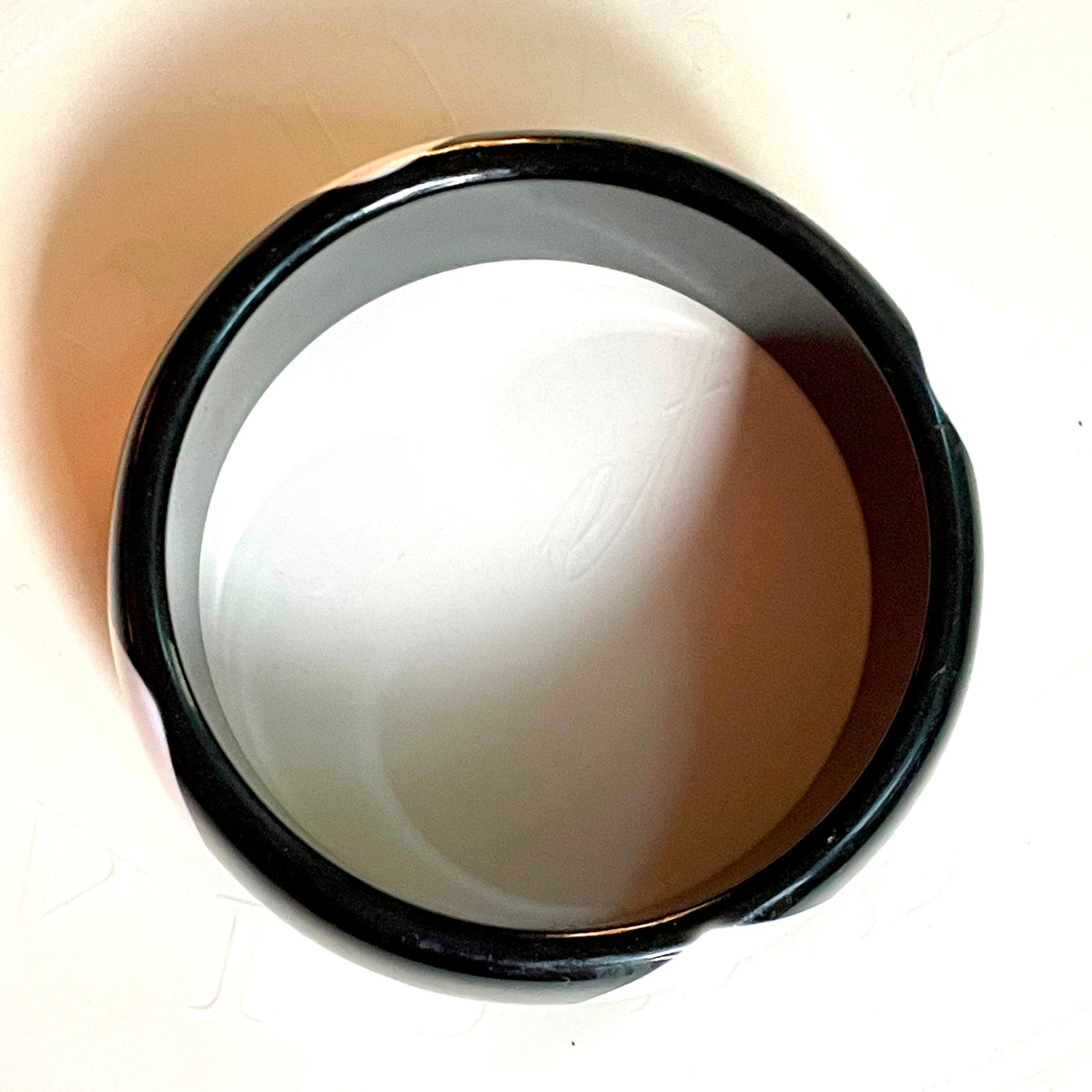 Black Acrylic White Polka Dots Bangle Bracelet