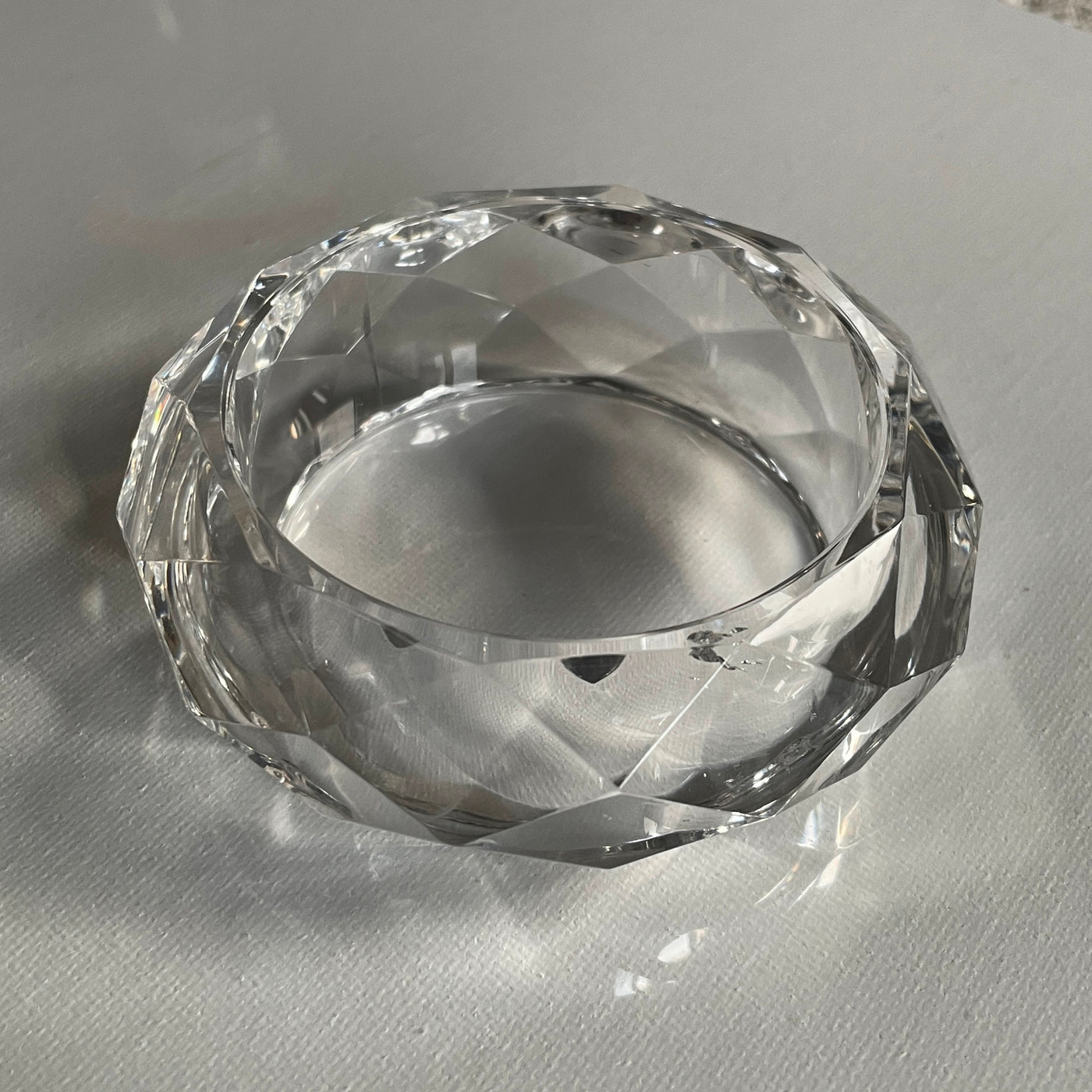 Clear Faceted Lucite Bangle Bracelet