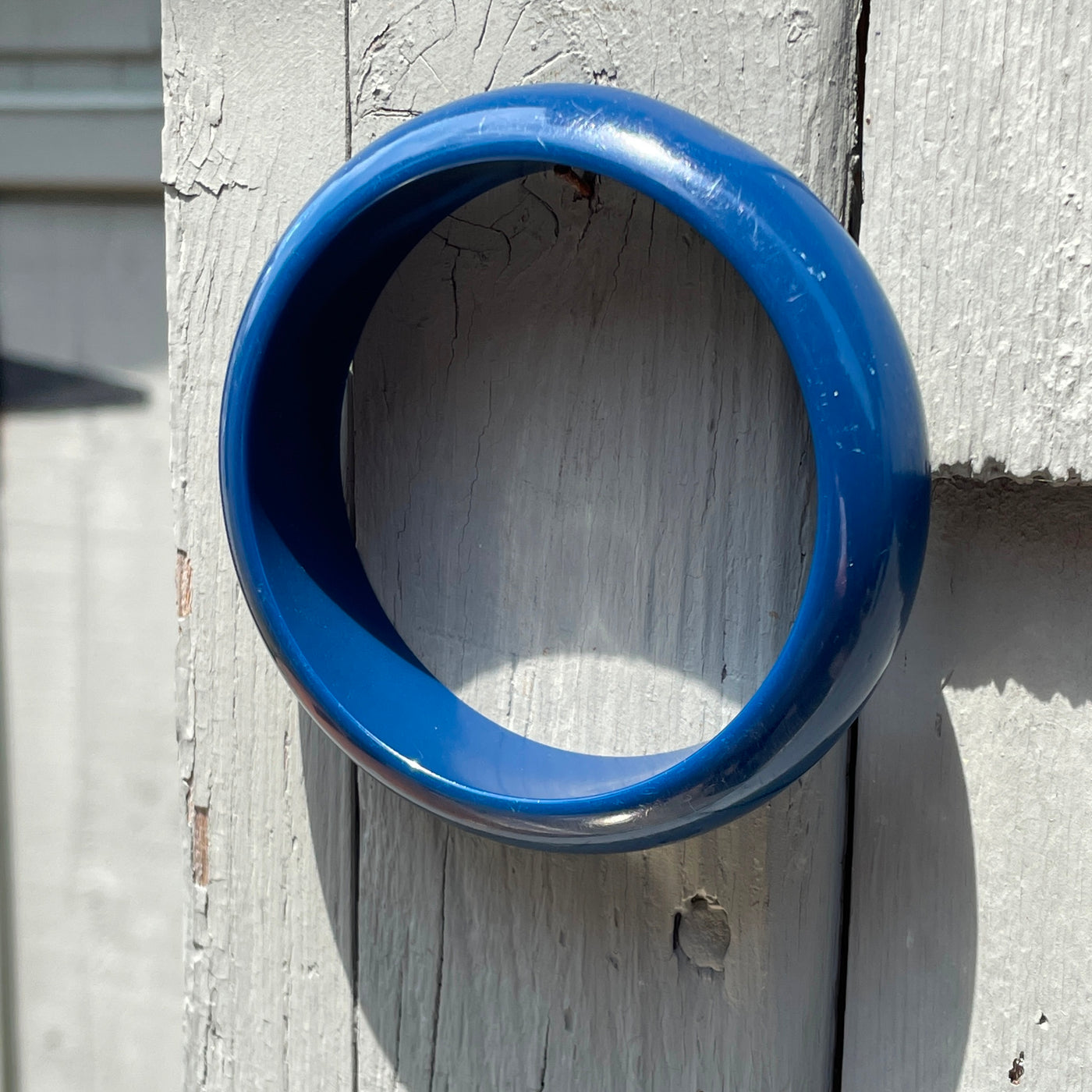 2.5/8" D Vintage Navy Blue Thermoplastic Acrylic Bangle Bracelet 7/8" Width