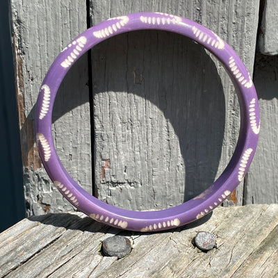 2.5/8" Lavender w Cream Cut Aways Bangle Bracelet .5" Band Width