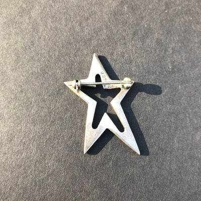 2” TR152 Silver 925 Star Made in Mexico Modern  Skewed Art Cut Out Pin