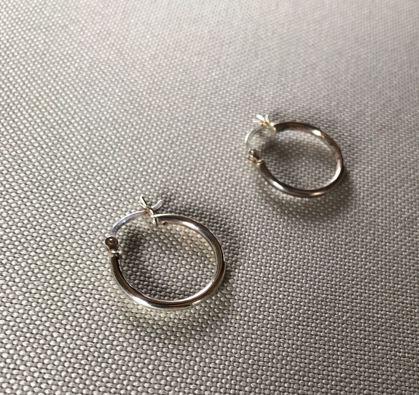 Vintage 3/4" Silver 925 Hollow Hoop Pierced Earrings