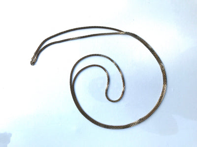 58" Vintage Gold Tone Rectangle Link Necklace Belt Length Chain