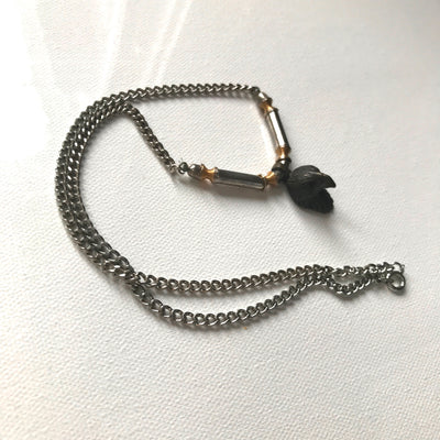 20" Pewter 3 D Eagle Head with Silver Metal Chain