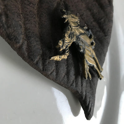 2.25" Cast Brass Cowboy on Rearing Horse Shooting Gun Pin Vintage