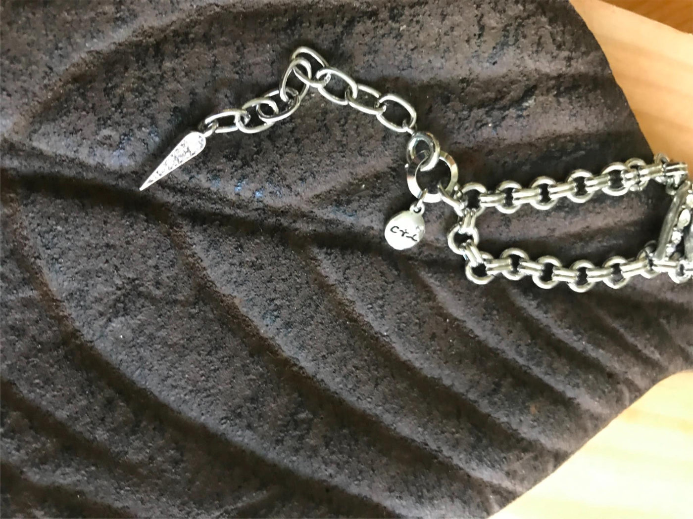 6" Rhinestones Chain Rows  c + i Bracelet w clasp Modern Retro