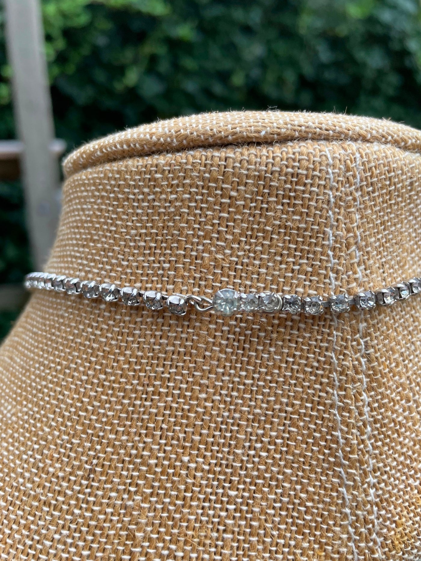 Vintage 15" Single Strand 100 Rhinestone Princess Necklace