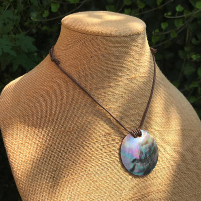 20" Adjustable Luminous Rainbow Shell & String Primal Beach Formal Necklace