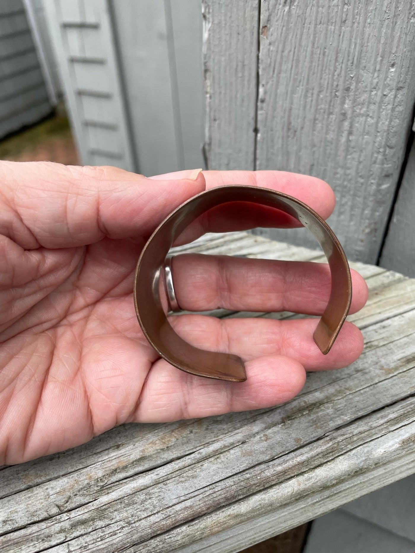 Vintage Copper Etched Surface Nature Spiral Designs Primal Cuff Bracelet