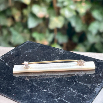 2" Vintage Mother of Pearl Simple Rectangle Bar Pin