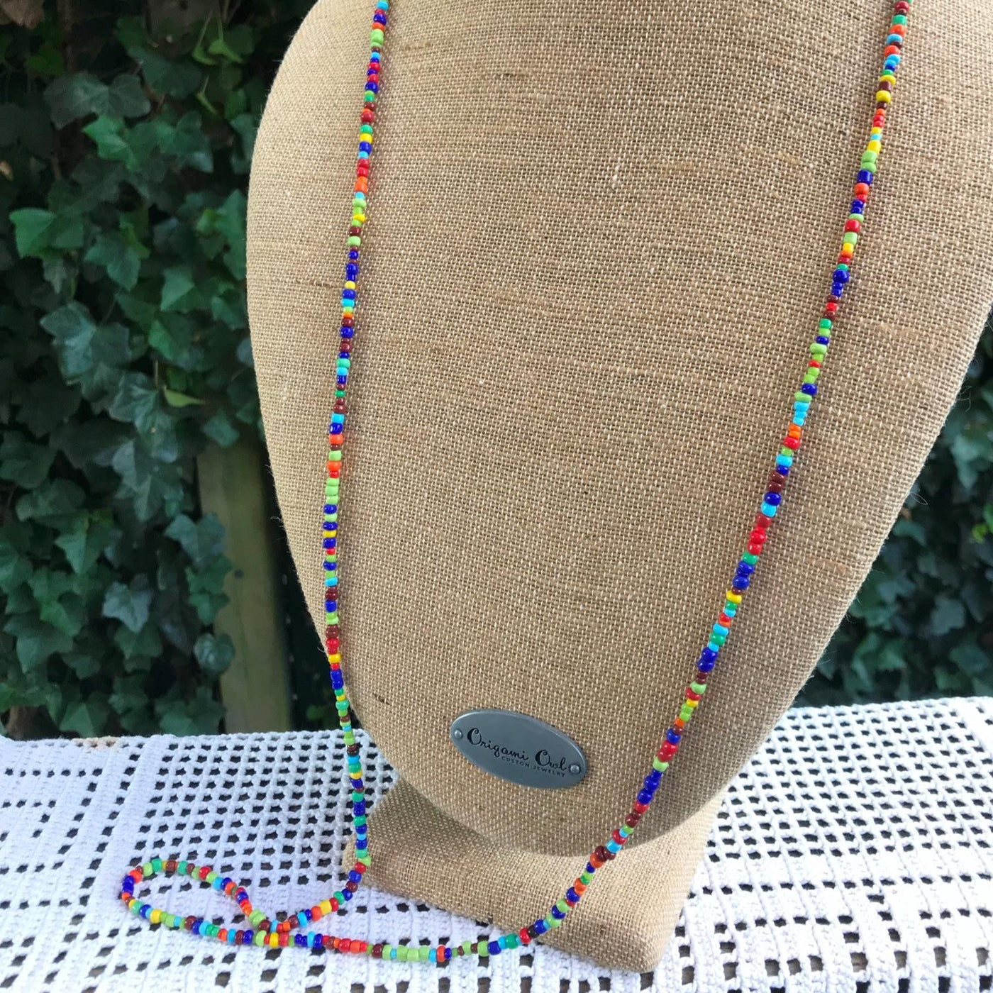 48" Simple Colorful Bead Over the Head Necklace Southwest Inspired