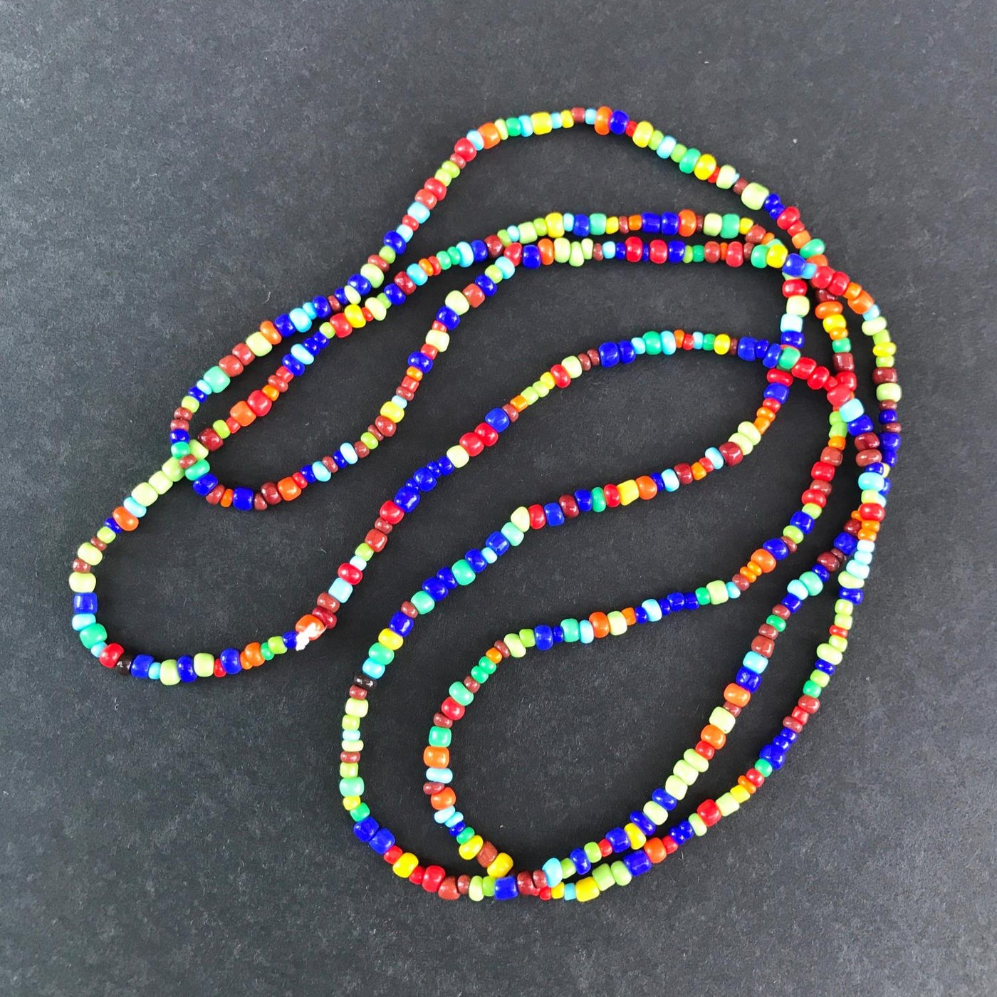 48" Simple Colorful Bead Over the Head Necklace Southwest Inspired