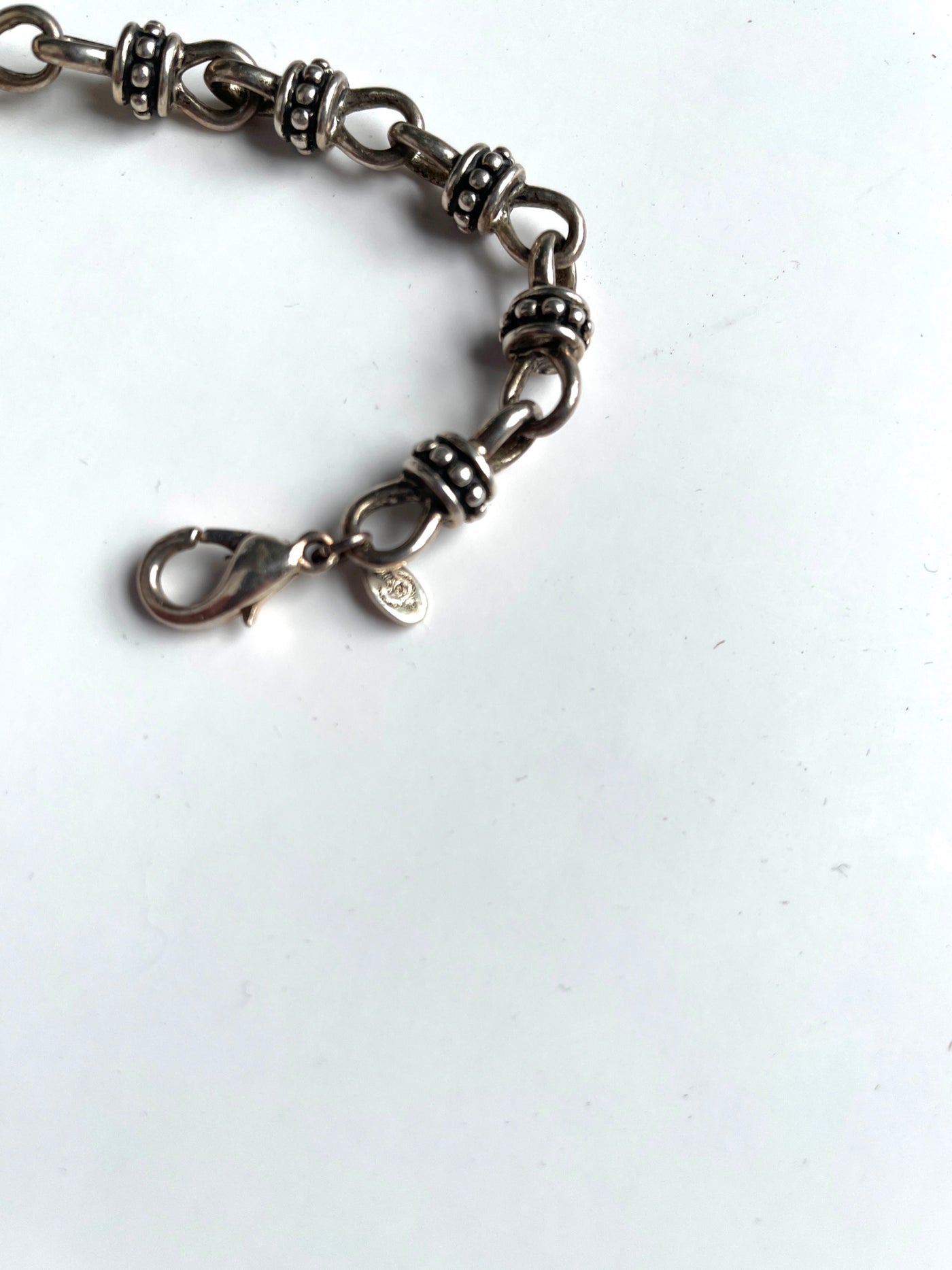 7.5" P. D. Premier Designs w Crown Silver Metal Chain Link Designer Bracelet