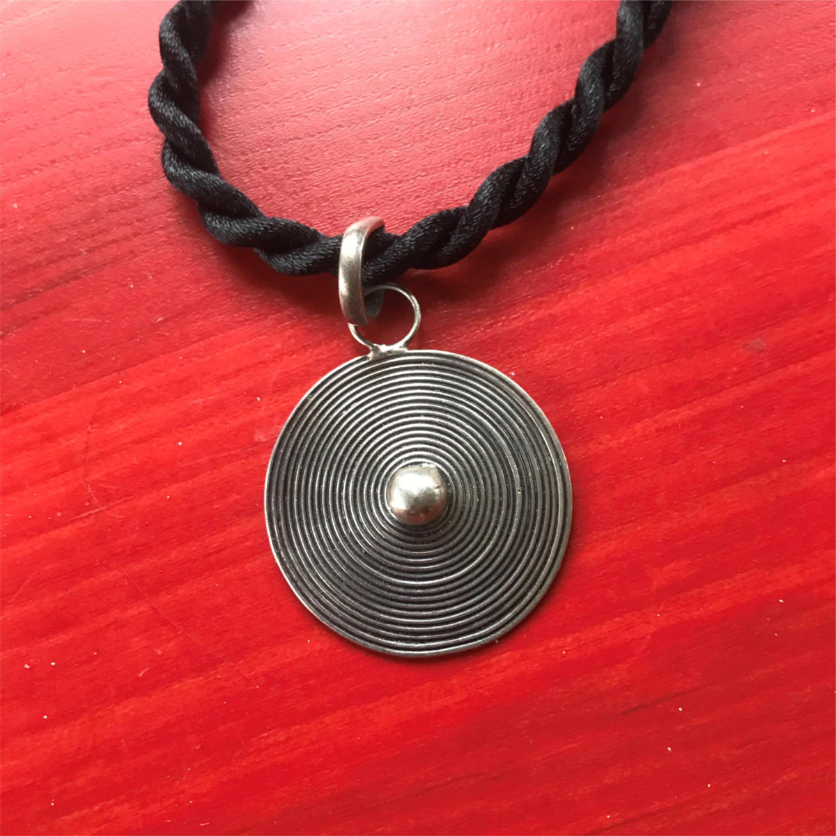 Silver 925 Medallion Primal Twist Cord & Simple Knot Clasp