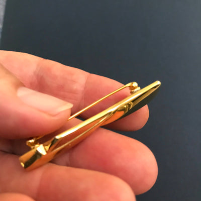 Vintage 2" Gold Tone -NAPIER- Bow Pin Brooch